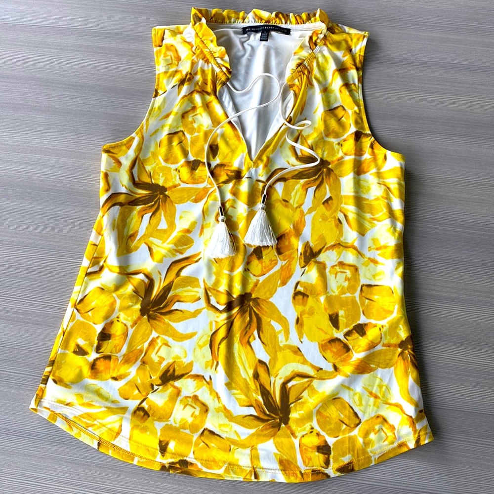 White House black market yellow and ivory shell